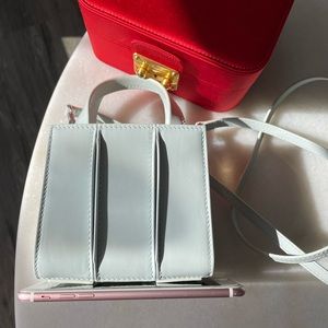 Max Mara Beautiful pastel blue mini bag w/detachable strap and cashmere lining!